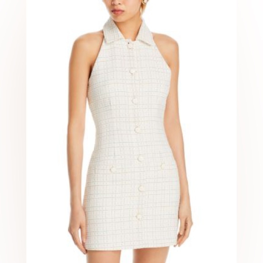 Veronica Beard Roxanne Button Front Halter Mini Dress size 6